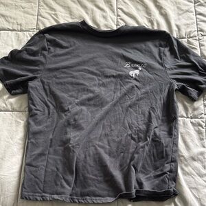 Hybrid Apparel Black Short Sleeve T‑Shirt with White Bronco Logo